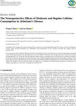 Review Article The Neuroprotective Effects of Moderate and Regular Caffeine Consumption in Alzheimer's Disease