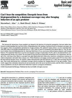 Can't bear the competition: Energetic losses from kleptoparasitism by a dominant scavenger may alter foraging behaviors of an apex predator - Max ...