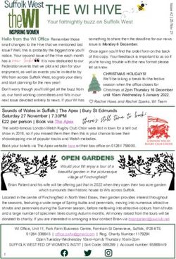 THE WI HIVE Your fortnightly buzz on Suffolk West - Suffolk West Federation