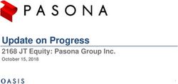 Update on Progress 2168 JT Equity: Pasona Group Inc. October 15, 2018 - Squarespace