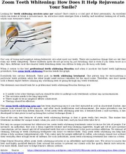 Zoom Teeth Whitening: How Does It Help Rejuvenate Your Smile?