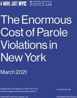 The Enormous Cost of Parole Violations in New York - March 2021 Independent Commission on New York City Criminal Justice and Incarceration Reform