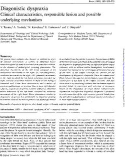 Diagonistic dyspraxia - Clinical characteristics, responsible lesion and possible underlying mechanism