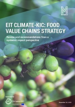 EIT CLIMATE-KIC: FOOD VALUE CHAINS STRATEGY - Review and recommendations from a systemic impact perspecitve