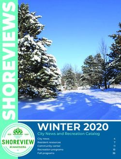 WINTER 2020 City News and Recreation Catalog - City news Resident resources Community center Recreation programs Fall programs - City of Shoreview