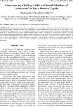 Contemporary Clothing Habits and Sexual Behaviour of Adolescents' in South Western Nigeria