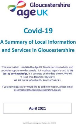 Covid-19 A Summary of Local Information and Services in Gloucestershire - Cainscross Parish Council