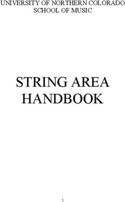 STRING AREA HANDBOOK - UNIVERSITY OF NORTHERN COLORADO SCHOOL OF MUSIC