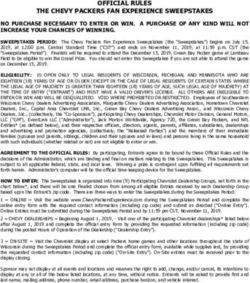 OFFICIAL RULES THE CHEVY PACKERS FAN EXPERIENCE SWEEPSTAKES - EventLink