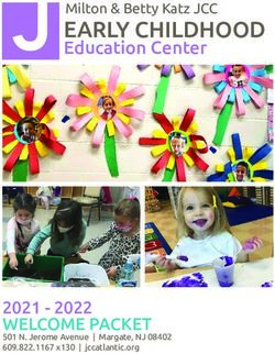 EARLY CHILDHOOD Education Center 2021 - 2022 WELCOME PACKET - Milton & Betty Katz ...