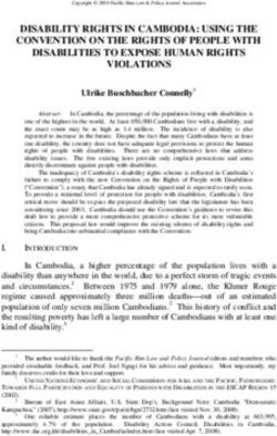 DISABILITY RIGHTS IN CAMBODIA: USING THE CONVENTION ON THE RIGHTS OF PEOPLE WITH DISABILITIES TO EXPOSE HUMAN RIGHTS VIOLATIONS