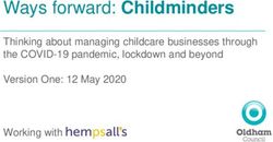 Ways forward: Childminders - Thinking about managing childcare businesses through the COVID-19 pandemic, lockdown and beyond Version One: 12 May ...