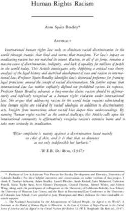 Human Rights Racism - Harvard Human Rights Journal