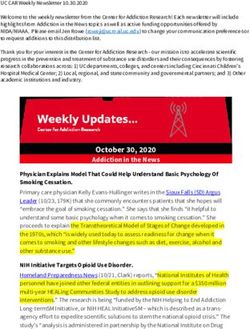October 30, 2020 Addiction in the News - University of Cincinnati College of Medicine