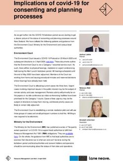 Implications of covid-19 for consenting and planning processes