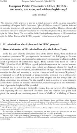 European Public Prosecutor's Office (EPPO) - too much, too soon, and without legitimacy? - Nomos eLibrary