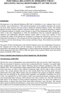 INDUSTRIAL RELATIONS IN ZIMBABWE TODAY: DECLINING SOCIAL RESPONSIBILITY OF THE STATE - ILO