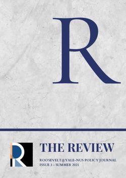 THE REVIEW ROOSEVELT@YALE-NUS POLICY JOURNAL ISSUE 3 - SUMMER 2021