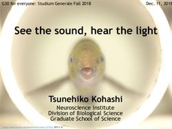 See the sound, hear the light - Tsunehiko Kohashi Neuroscience Institute Division of Biological Science Graduate School of Science