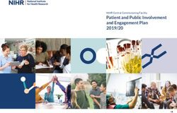 Patient and Public Involvement and Engagement Plan 2019/20 - NIHR Central Commissioning Facility