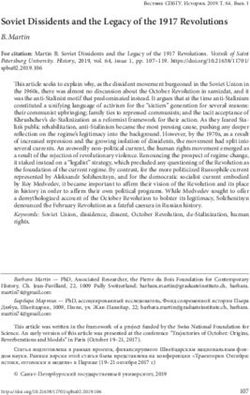 Soviet Dissidents and the Legacy of the 1917 Revolutions