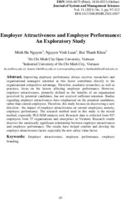 Employer Attractiveness and Employee Performance: An Exploratory Study - AASMR