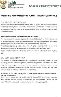 Frequently Asked Questions A(H1N1) Influenza (Swine Flu)