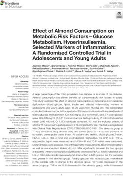 Effect of Almond Consumption on Metabolic Risk Factors-Glucose Metabolism, Hyperinsulinemia, Selected Markers of Inflammation: A Randomized ...