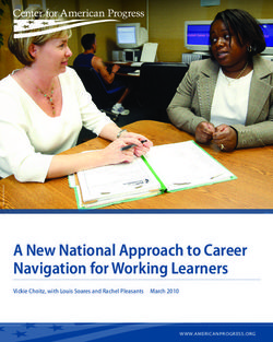 A New National Approach to Career Navigation for Working Learners - Vickie Choitz, with Louis Soares and Rachel Pleasants March 2010