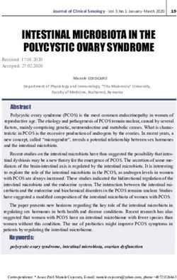 INTESTINAL MICROBIOTA IN THE POLYCYSTIC OVARY SYNDROME
