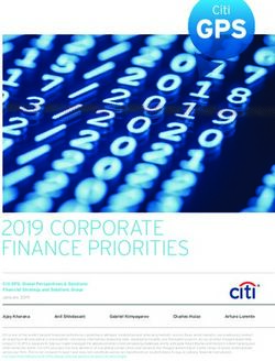 2019 CORPORATE FINANCE PRIORITIES - Institutional Clients Group