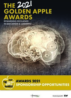 THE GOLDEN APPLE AWARDS - AWARDS 2021 SPONSORSHIP OPPORTUNITIES