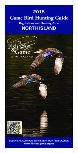 Game Bird Hunting Guide - NORTH ISLAND 2015