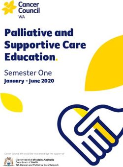 Palliative and Supportive Care Education - Semester One January - June 2020
