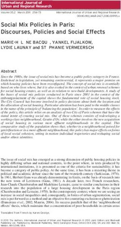 Social Mix Policies in Paris: Discourses, Policies and Social Effects