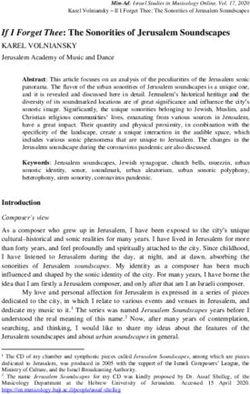 If I Forget Thee: The Sonorities of Jerusalem Soundscapes