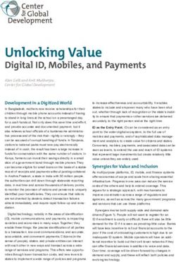Unlocking Value Digital ID, Mobiles, and Payments Alan Gelb and Anit Mukherjee, ID4Africa