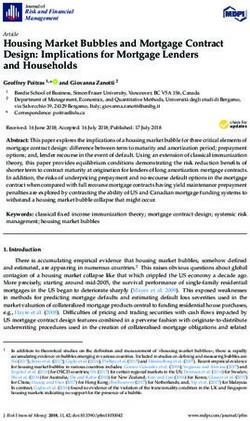 Housing Market Bubbles and Mortgage Contract Design: Implications for Mortgage Lenders and Households - MDPI