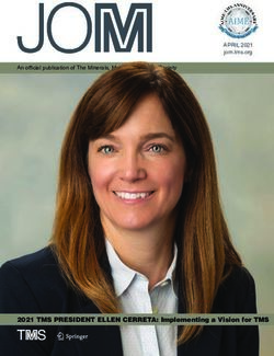 APRIL 2021 jom.tms.org - 2021 TMS PRESIDENT ELLEN CERRETA: Implementing a Vision for TMS - The Minerals ...