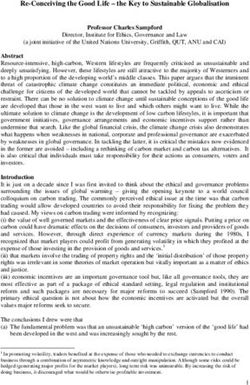 Re-Conceiving the Good Life - the Key to Sustainable Globalisation