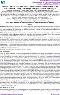 PROSPECTS AND PROBLEMS IN GIRLS SPORTS PARTICIPATION AT UNIVERSITY LEVEL IN KHYBER PAKHTUNKHWA, PAKISTAN