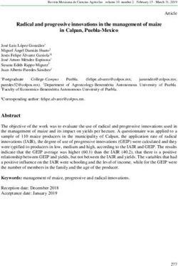 Radical and progressive innovations in the management of maize in Calpan, Puebla-Mexico