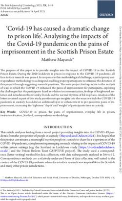 Covid-19 has caused a dramatic change to prison life'. Analysing the impacts of the Covid-19 pandemic on the pains of imprisonment in the ...