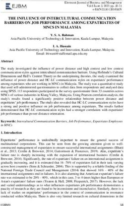 THE INFLUENCE OF INTERCULTURAL COMMUNICATION BARRIERS ON JOB PERFORMANCE AMONG EXPATRIATES OF MNCS IN MALAYSIA