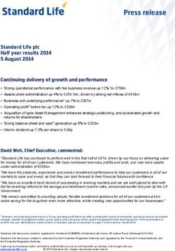 Standard Life plc Half year results 2014 5 August 2014 Continuing delivery of growth and performance