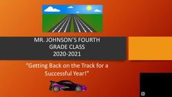MR. JOHNSON'S FOURTH GRADE CLASS - 2020-2021 "Getting Back on the Track for a Successful Year!"