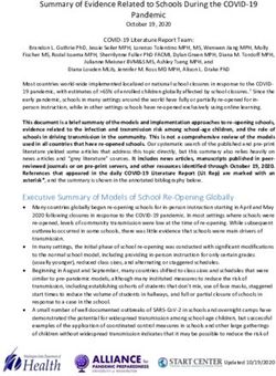 Summary of Evidence Related to Schools During the COVID-19 Pandemic - Washington State ...