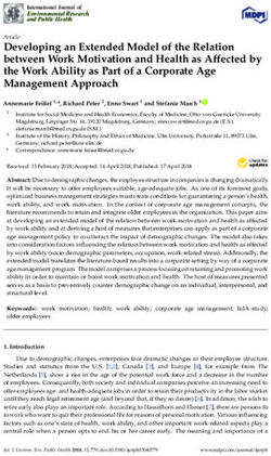 Developing an Extended Model of the Relation between Work Motivation and Health as Affected by the Work Ability as Part of a Corporate Age ...