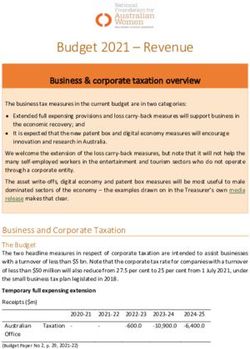 Budget 2021 - Revenue - Business & corporate taxation overview