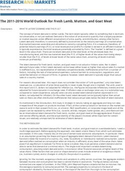 The 2011-2016 World Outlook for Fresh Lamb, Mutton, and Goat Meat